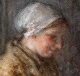 Bernardus Johannes Blommers (1845 - 1914) "Mother and Children in Interior" Aquarelle et gouache 48x55cm Collection privée