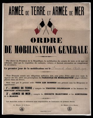 Décret de Mobilisation Générale du 2 août 1914
